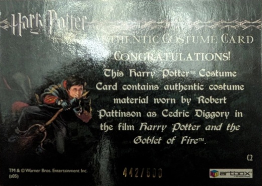 C2 - Cedric Diggory First Task Costume - Back