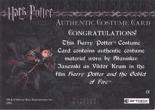 C4 - Viktor Krum's First Task Costume - Back