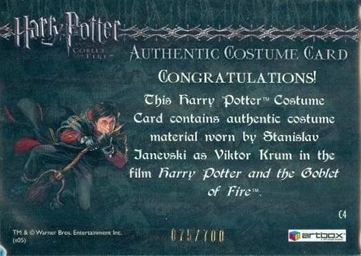 C4 - Viktor Krum's First Task Costume - Back