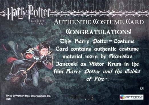 C4 - Viktor Krum's First Task Costume - Back