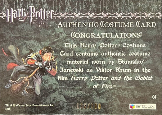 C4 - Viktor Krum's First Task Costume - Back