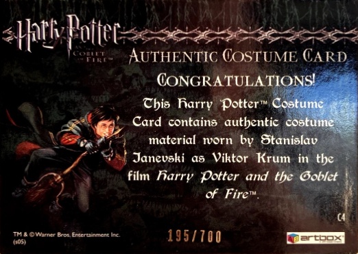 C4 - Viktor Krum's First Task Costume - Back