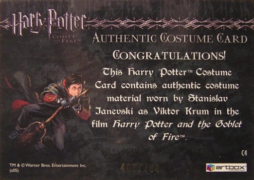 C4 - Viktor Krum's First Task Costume - Back