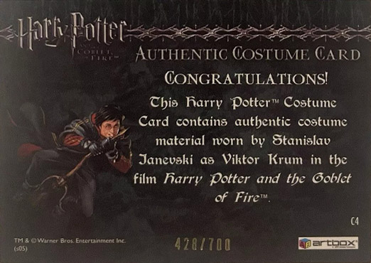 C4 - Viktor Krum's First Task Costume - Back