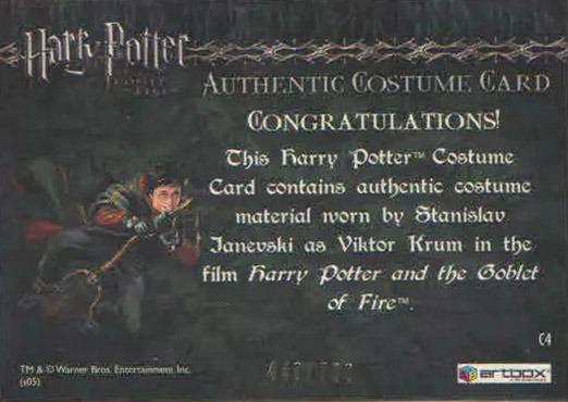 C4 - Viktor Krum's First Task Costume - Back