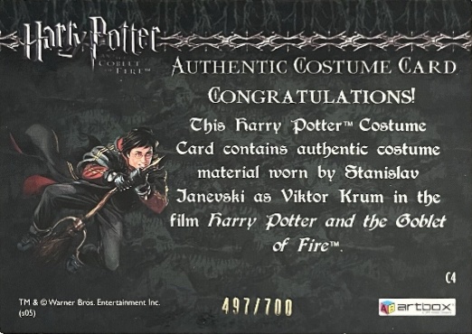 C4 - Viktor Krum's First Task Costume - Back