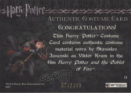 C4 - Viktor Krum's First Task Costume - Back