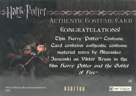 C4 - Viktor Krum's First Task Costume - Back