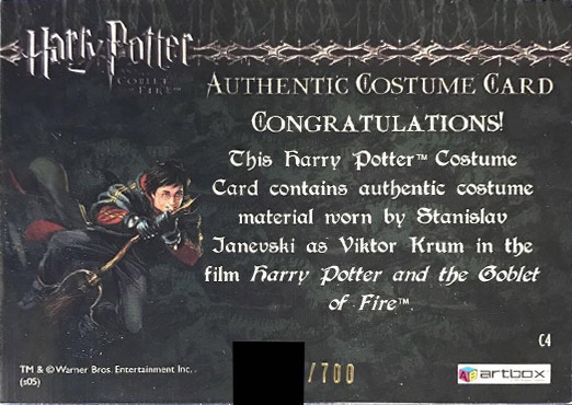 C4 - Viktor Krum's First Task Costume - Back