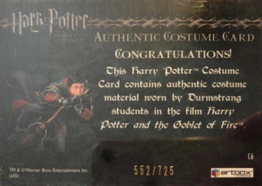 C6 - Durmstrang Students Costume - Back