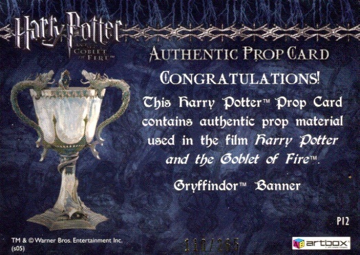 P12 - Gryffindor Banner - Back