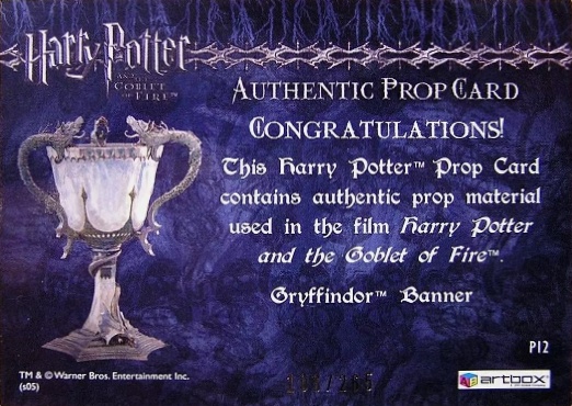 P12 - Gryffindor Banner - Back