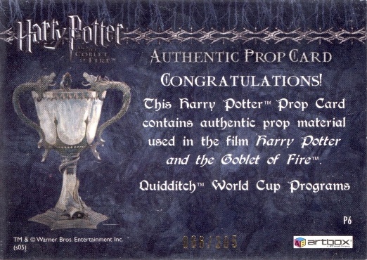 P6 - Quidditch World Cup Programs - Back