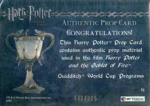 P6 - Quidditch World Cup Programs - Back