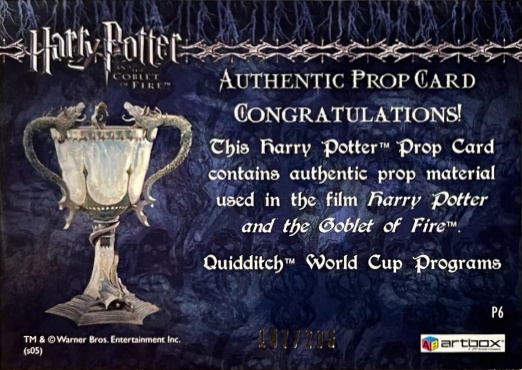 P6 - Quidditch World Cup Programs - Back