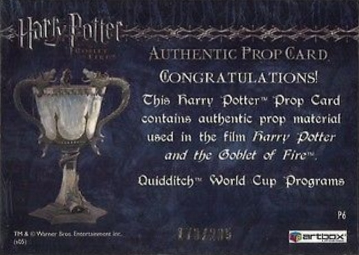 P6 - Quidditch World Cup Programs - Back