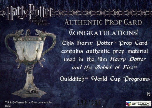 P6 - Quidditch World Cup Programs - Back