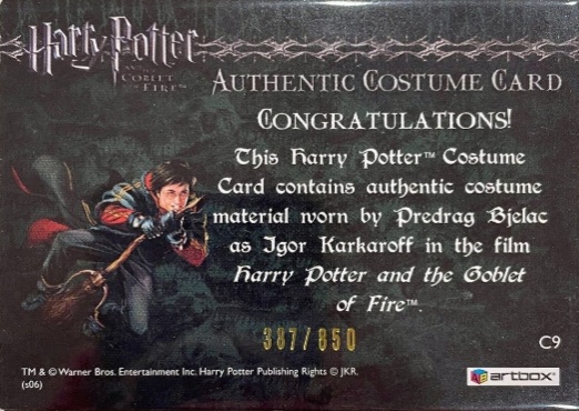 C9 - Igor Karkaroff's Yule Ball Costume - Back