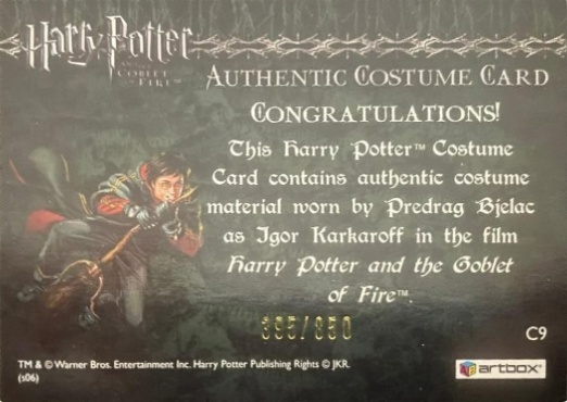 C9 - Igor Karkaroff's Yule Ball Costume - Back