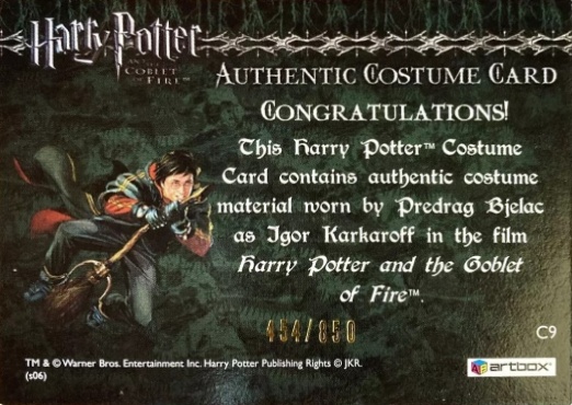 C9 - Igor Karkaroff's Yule Ball Costume - Back