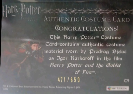 C9 - Igor Karkaroff's Yule Ball Costume - Back