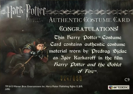 C9 - Igor Karkaroff's Yule Ball Costume - Back