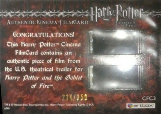 CFC3 - Dumbledore and Goblet of Fire - Back