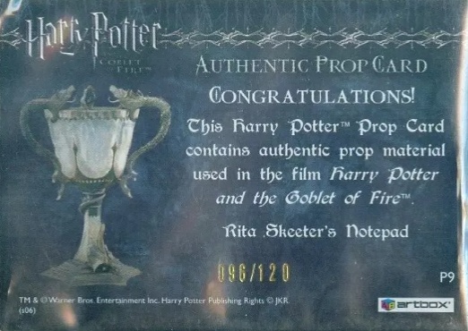 P9 - Rita Skeeter's Notepad - Back