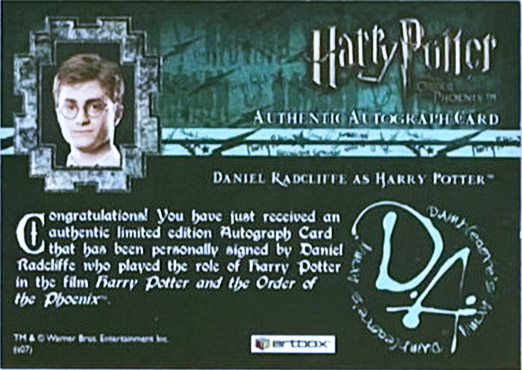 Daniel Radcliffe as Harry Potter - Back