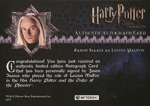 Jason Isaacs as Lucius Malfoy - Back