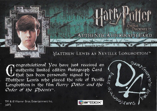 Matthew Lewis as Neville Longbottom - Back