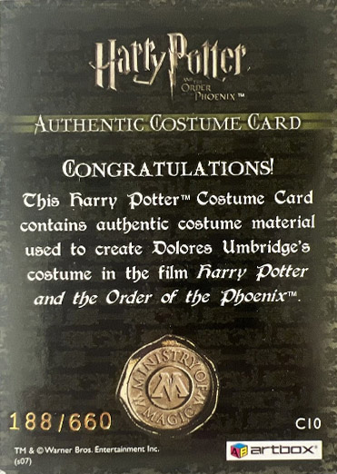 C10 - Dolores Umbridge's Costume - Back