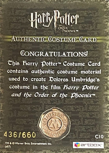 C10 - Dolores Umbridge's Costume - Back