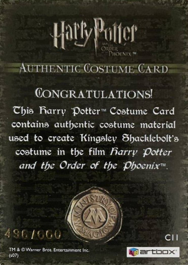 C11 - Kingsley Shacklebolt's Costume - Back