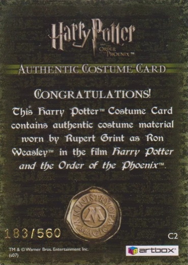 C2 - Ron Weasley's Shirt - Back