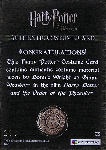 C5 - Ginny Weasley's Jumper - Back