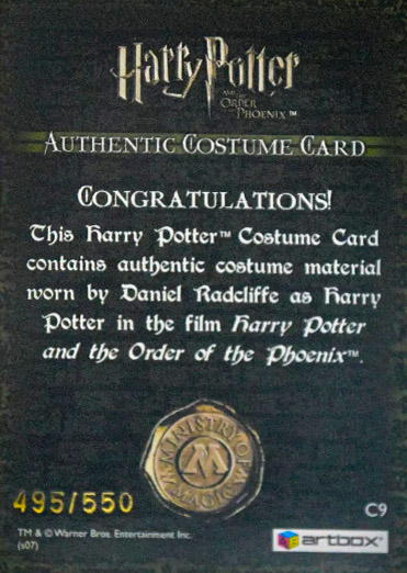 C9 - Harry Potter's Jumper - Back