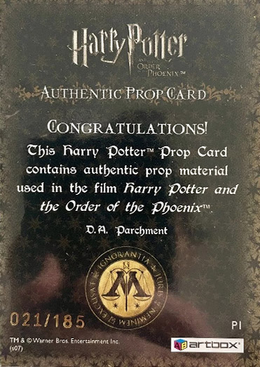 P1 - D.A Parchment - Back