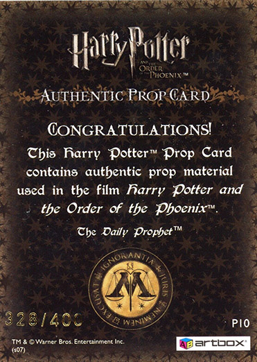 P10 - The Daily Prophet - Back