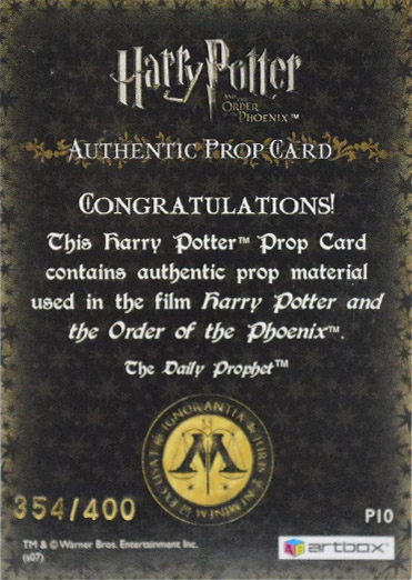 P10 - The Daily Prophet - Back