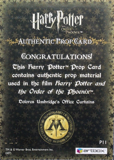 P11 - Dolores Umbridge's Office Curtains - Back