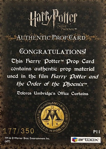 P11 - Dolores Umbridge's Office Curtains - Back