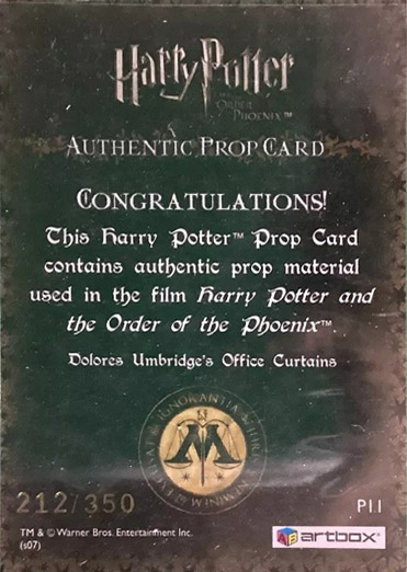 P11 - Dolores Umbridge's Office Curtains - Back