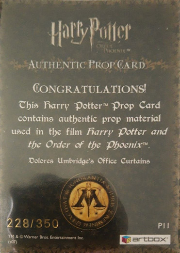 P11 - Dolores Umbridge's Office Curtains - Back