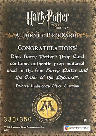 P11 - Dolores Umbridge's Office Curtains - Back