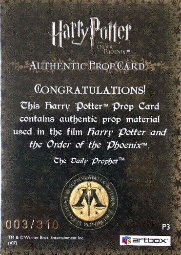 P3 - The Daily Prophet - Back