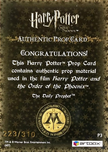 P3 - The Daily Prophet - Back