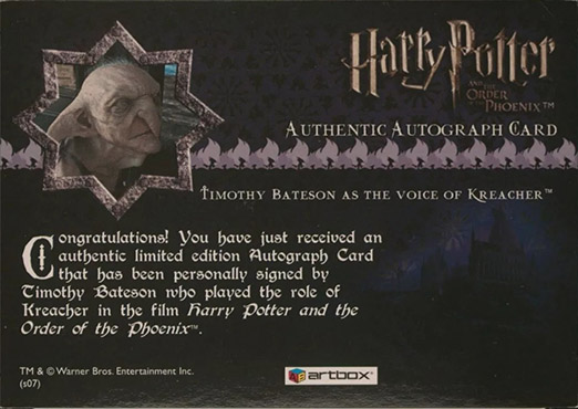 Timothy Bateson as Kreacher - Back