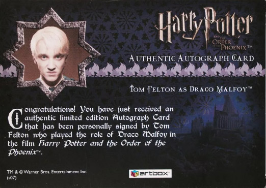 Tom Felton as Draco Malfoy - Back