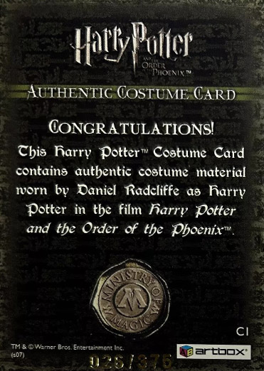 C1 - Harry Potter's Blue Hooded Shirt - Back